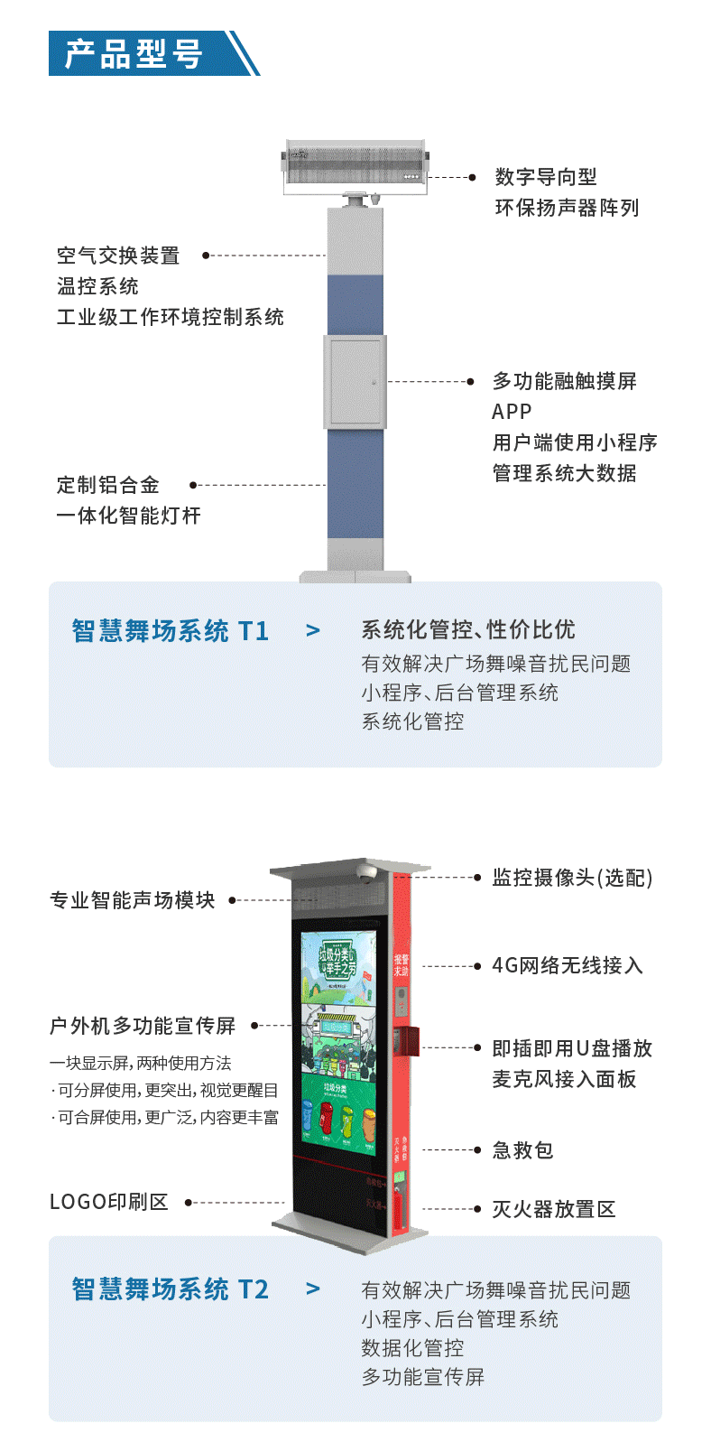 智慧廣場(chǎng)舞系統(tǒng)產(chǎn)品型號(hào)