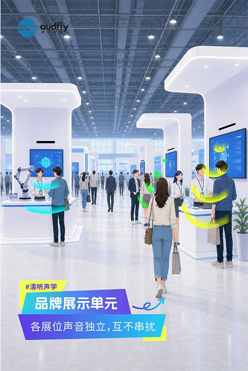 清聽聲學定向發聲技術應用于品牌展示區,實現獨立聲音區域,提升品牌展示體驗